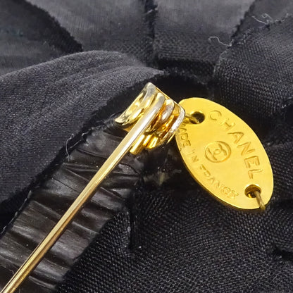 Chanel Sunflower Brooch Pin Black
