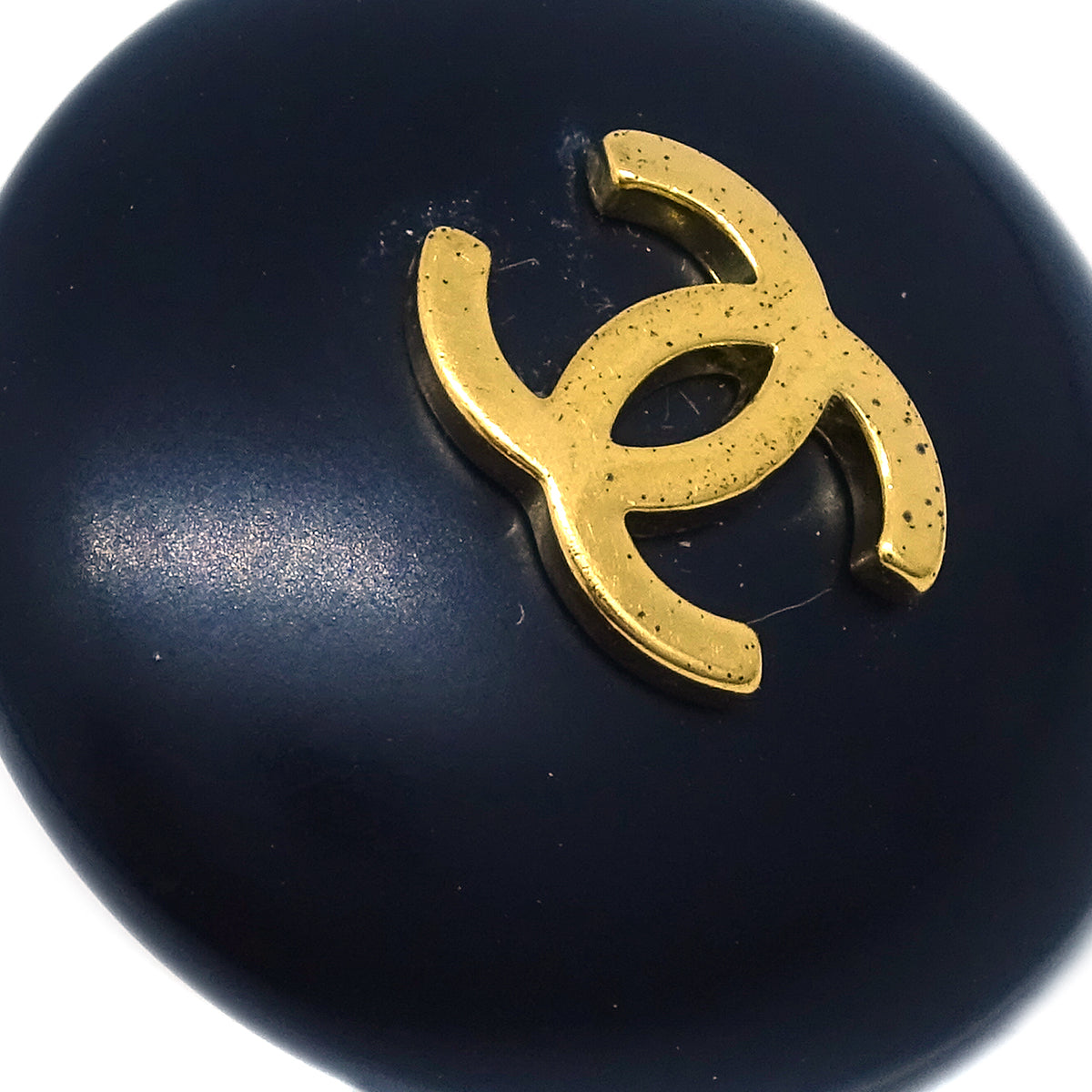 Chanel Black Button Earrings Clip-On 95P