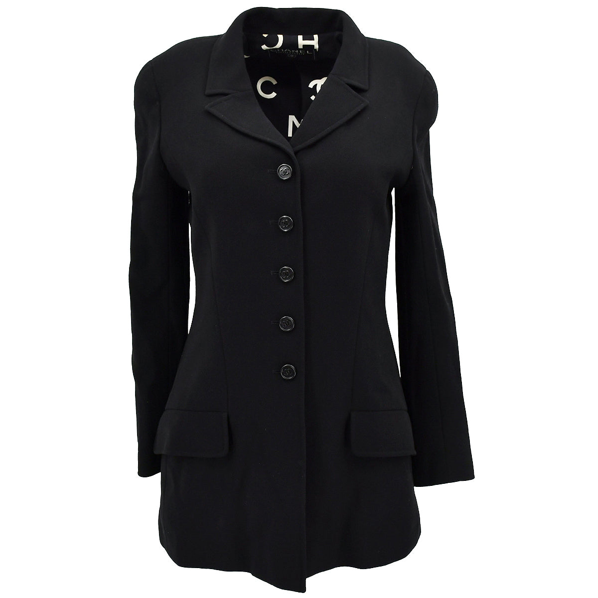 Chanel Single Breasted Jacket Black