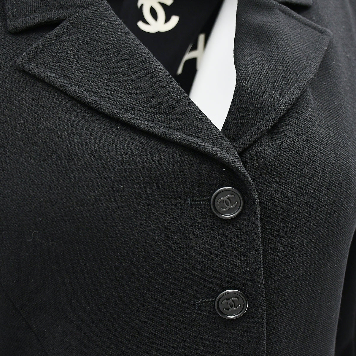 Chanel Single Breasted Jacket Black