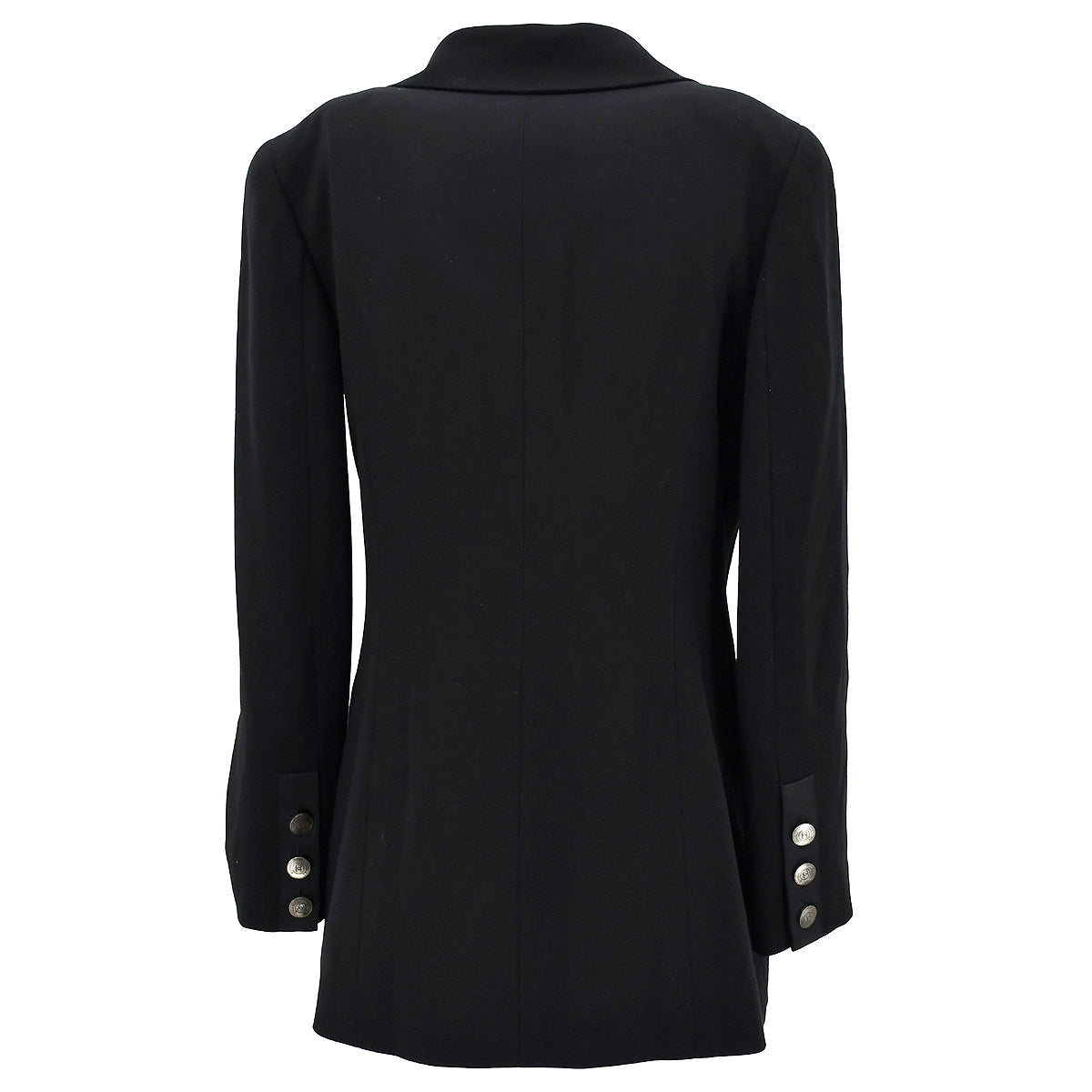 Chanel Double Breasted Jacket Black 97C #40
