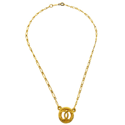 Chanel Medallion Pendant Necklace Gold 1983