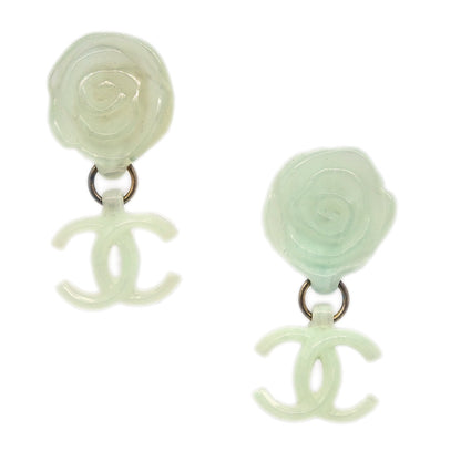 Chanel Dangle Earrings Clip-On Light Green 02P