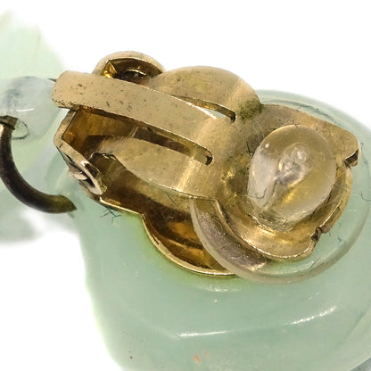 Chanel Dangle Earrings Clip-On Light Green 02P