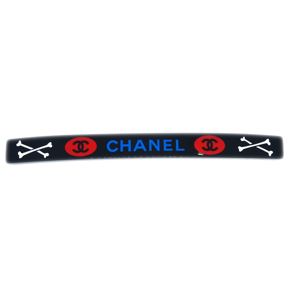 Chanel Hair Clip Hairpin Barrette Black 03P