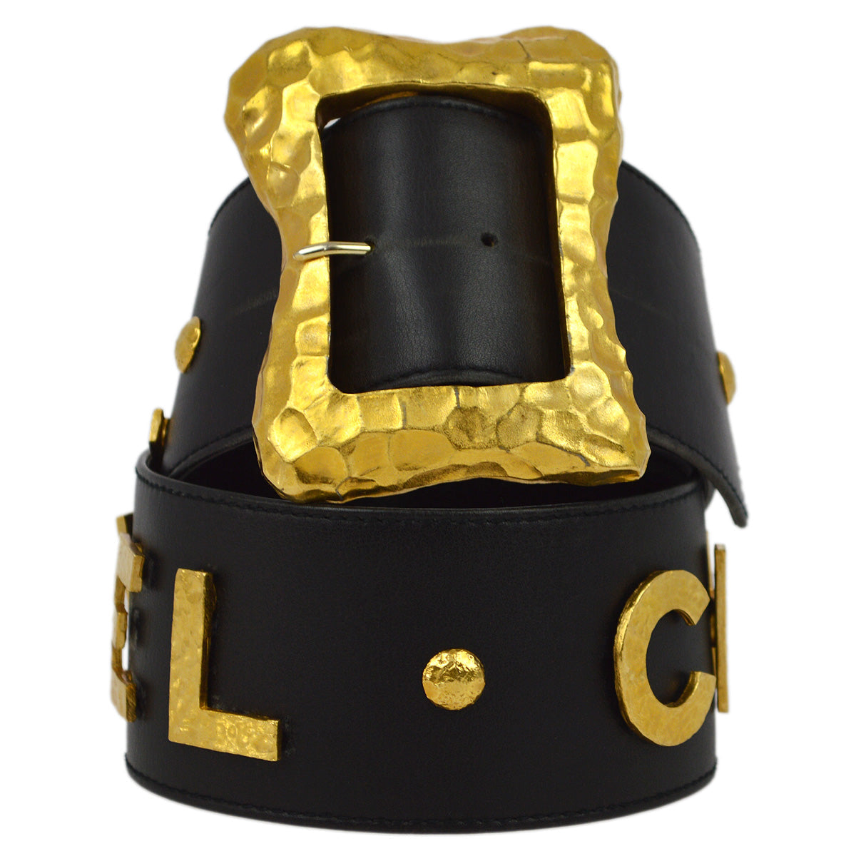 Chanel Buckle Belt Black 93P #70/28 Small Good