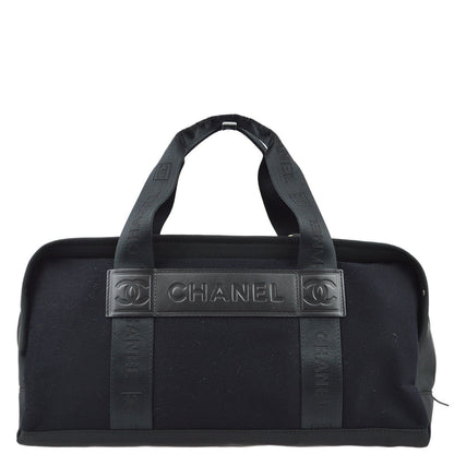 Chanel 2004-2005 Black Felt Nylon Sport Line Gym Handbag