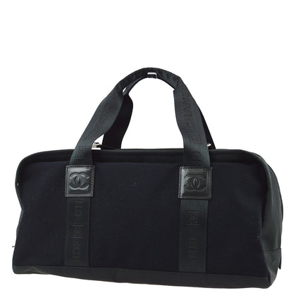 Chanel 2004-2005 Black Felt Nylon Sport Line Gym Handbag