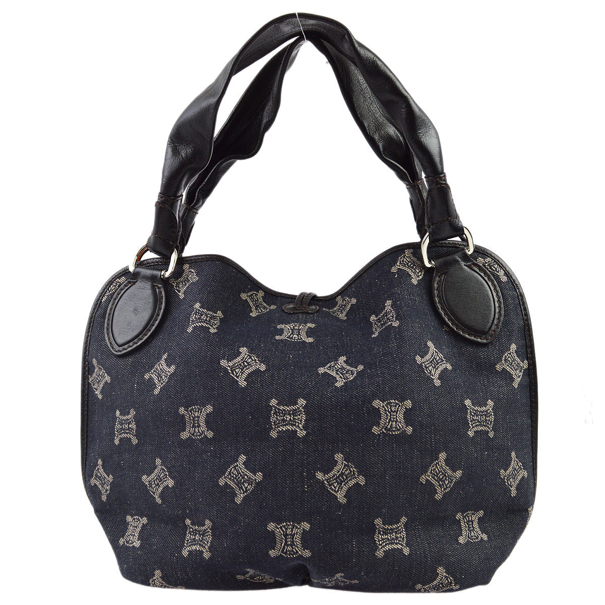 Celine Black Denim Macadam Tote Handbag
