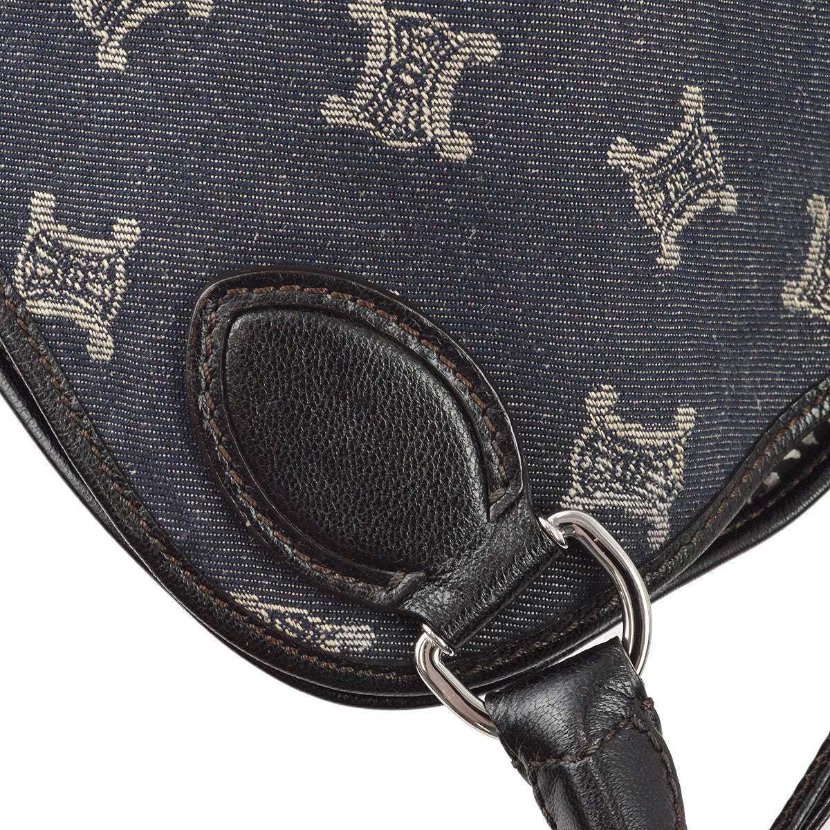Celine Black Denim Macadam Tote Handbag
