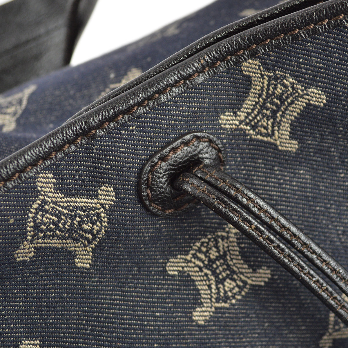 Celine Black Denim Macadam Tote Handbag