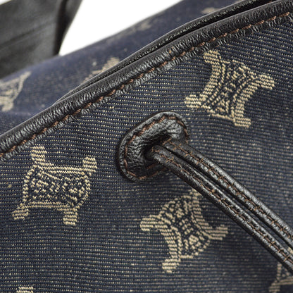Celine Black Denim Macadam Tote Handbag