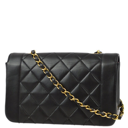 Chanel 1994-1996 Black Lambskin Small Diana Shoulder Bag