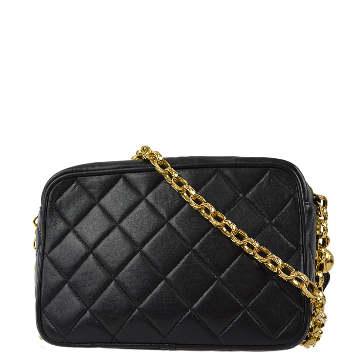 Chanel 1991-1994 Black Lambskin Camera Bag Mini
