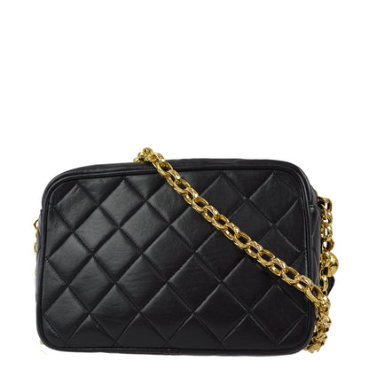 Chanel 1991-1994 Black Lambskin Camera Bag Mini