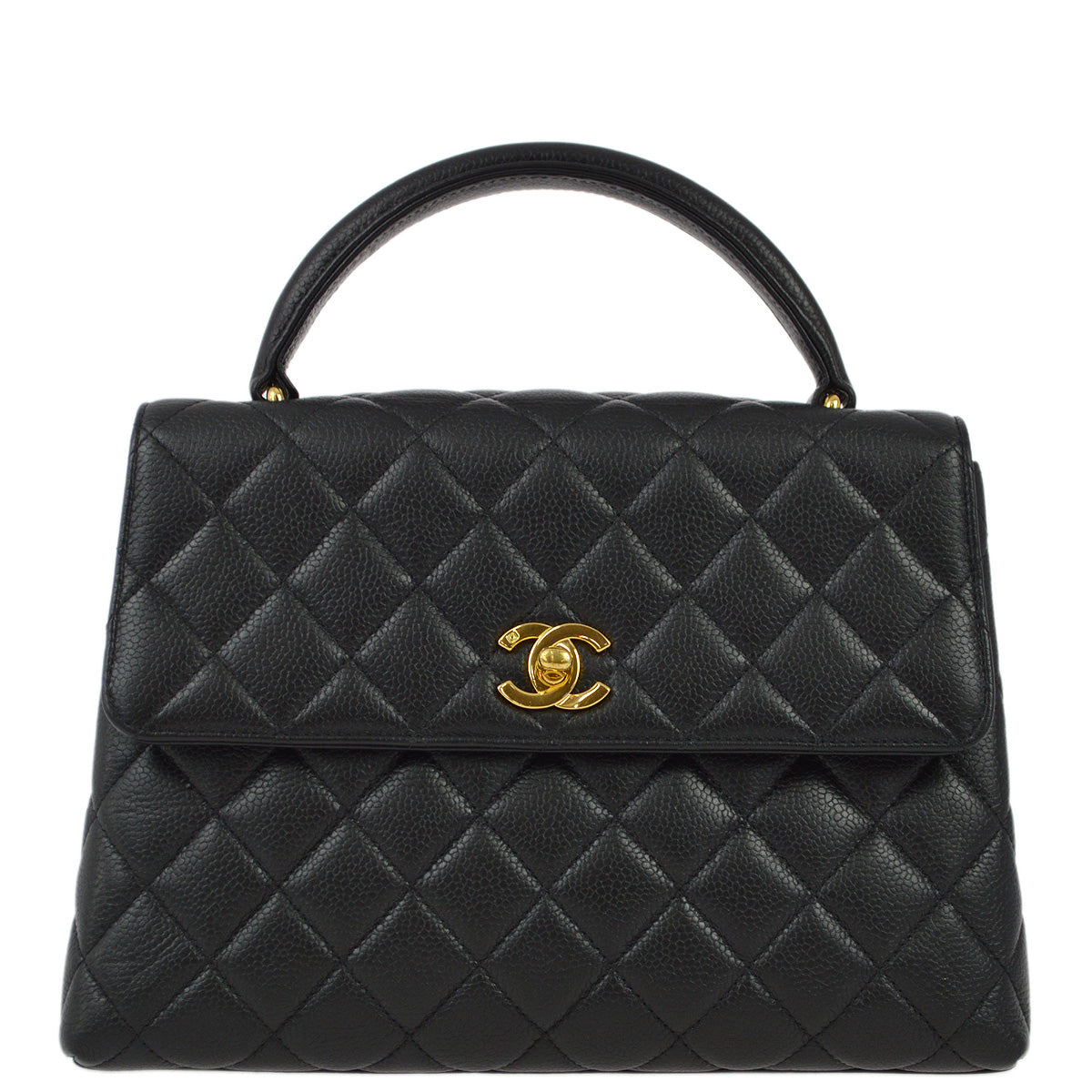 Chanel 1996-1997 Black Caviar Kelly Handbag