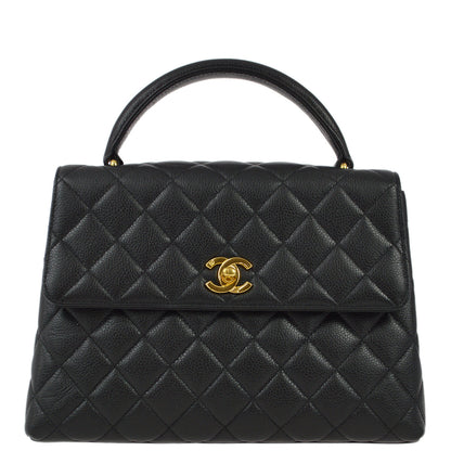 Chanel 1996-1997 Black Caviar Kelly Handbag