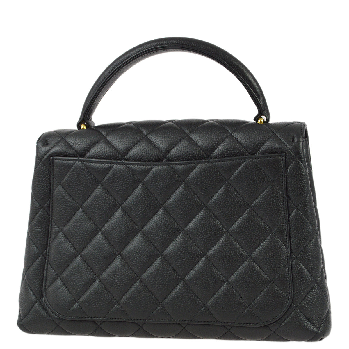 Chanel 1996-1997 Black Caviar Kelly Handbag