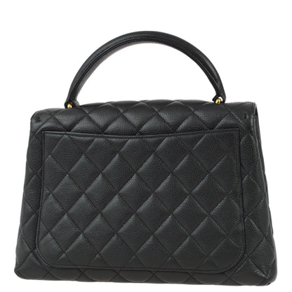 Chanel 1996-1997 Black Caviar Kelly Handbag