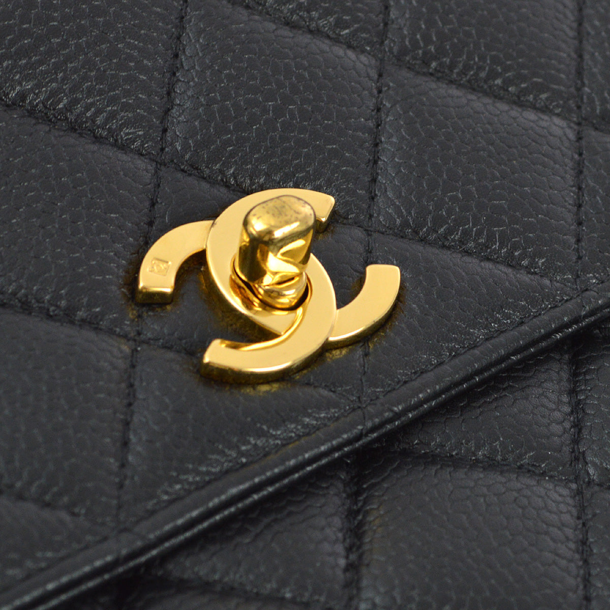 Chanel 1996-1997 Black Caviar Kelly Handbag