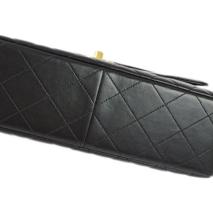 Chanel 1994-1996 Black Lambskin Double Sided Classic Flap Handbag