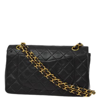 Chanel 1996-1997 Black Lambskin Small Classic Double Flap Shoulder Bag
