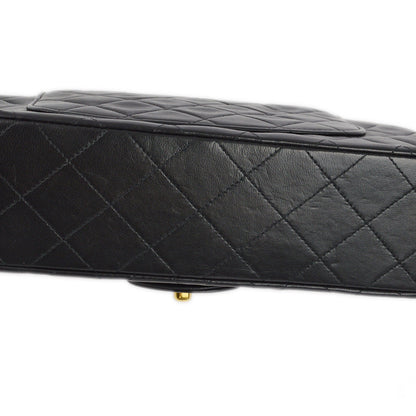 Chanel 1996-1997 Black Lambskin Small Classic Double Flap Shoulder Bag