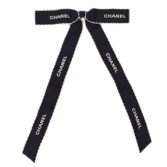 Chanel Bow Brooch Pin Navy
