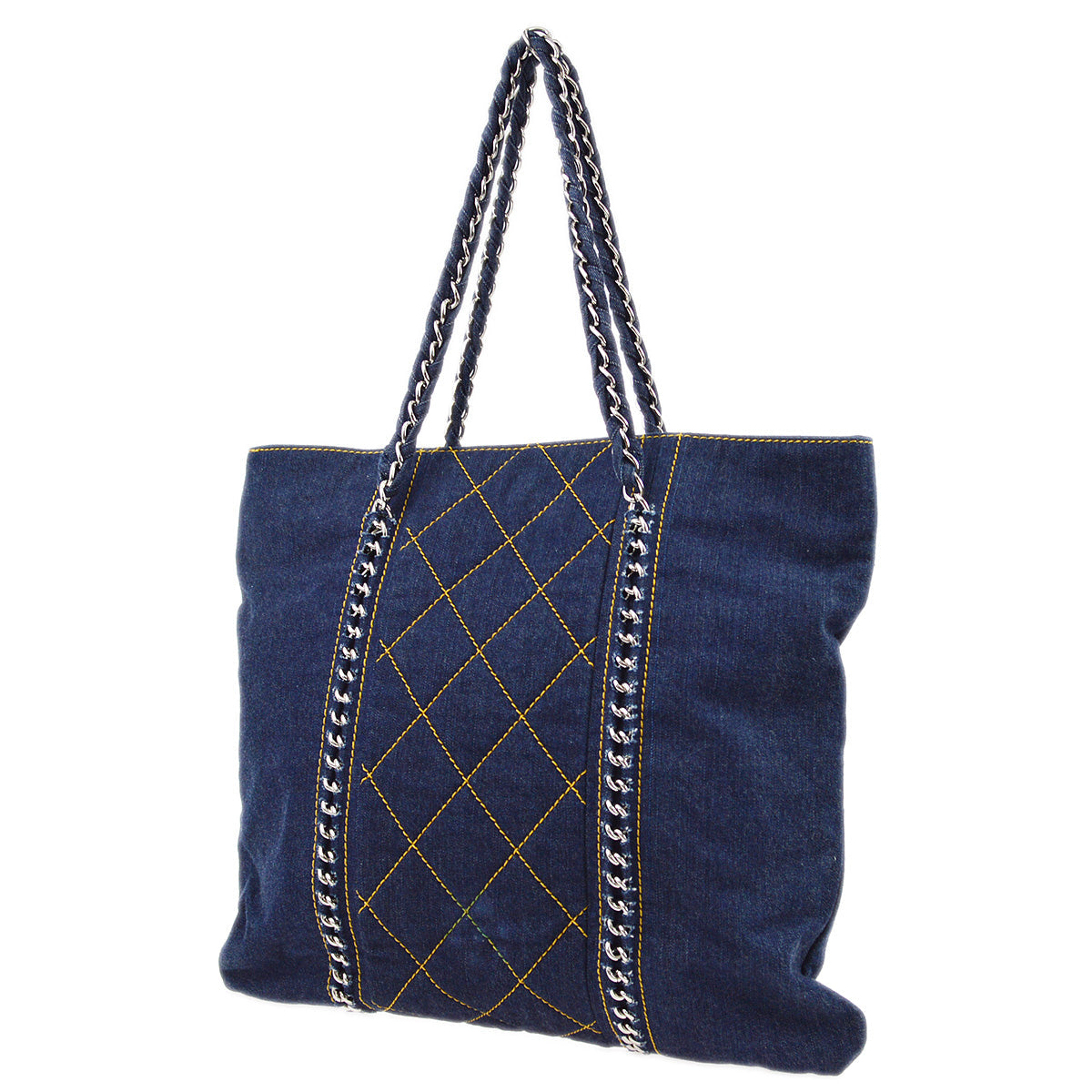 Chanel 2005-2006 Blue Denim Luxury Line Tote Handbag