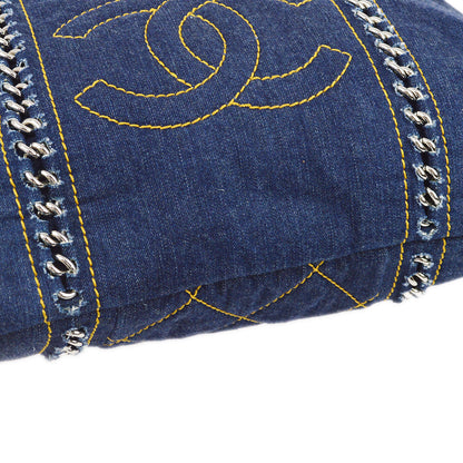 Chanel 2005-2006 Blue Denim Luxury Line Tote Handbag