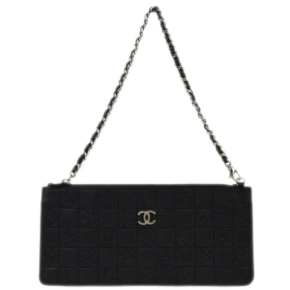 Chanel 2004-2005 Black Lambskin Icon Chain Handbag