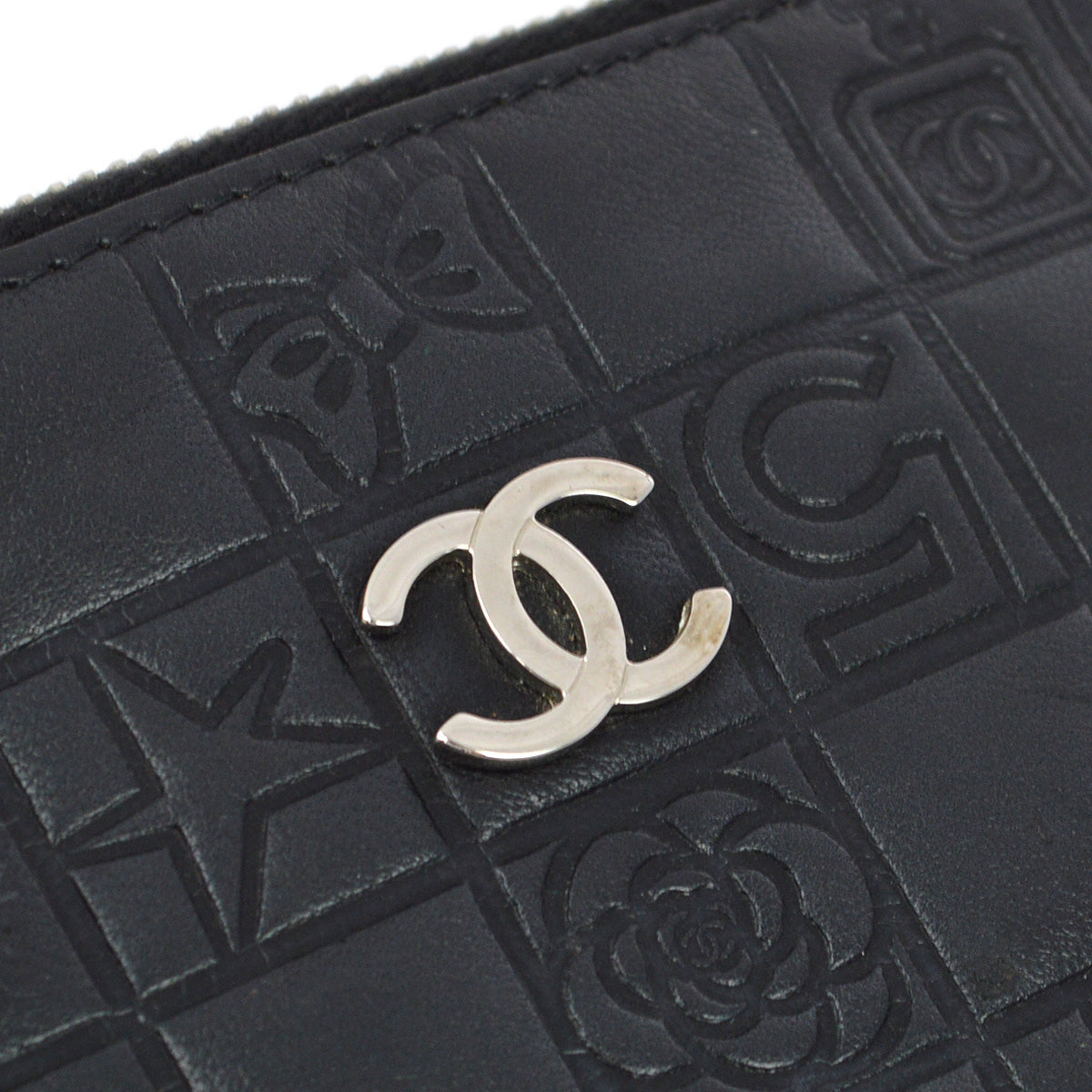Chanel 2004-2005 Black Lambskin Icon Chain Handbag