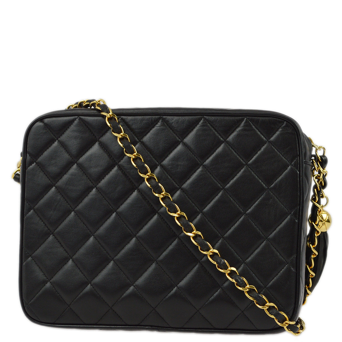 Chanel 1991-1994 Black Lambskin Camera Bag Small