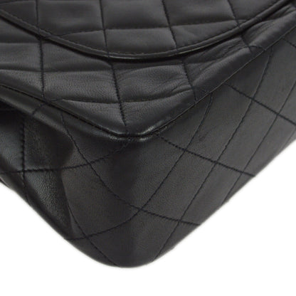 Chanel 1994-1996 Black Lambskin Small Classic Double Flap Shoulder Bag