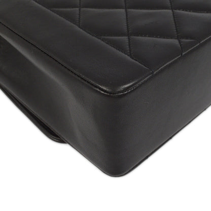 Chanel 1994-1996 Black Lambskin Medium Diana Shoulder Bag