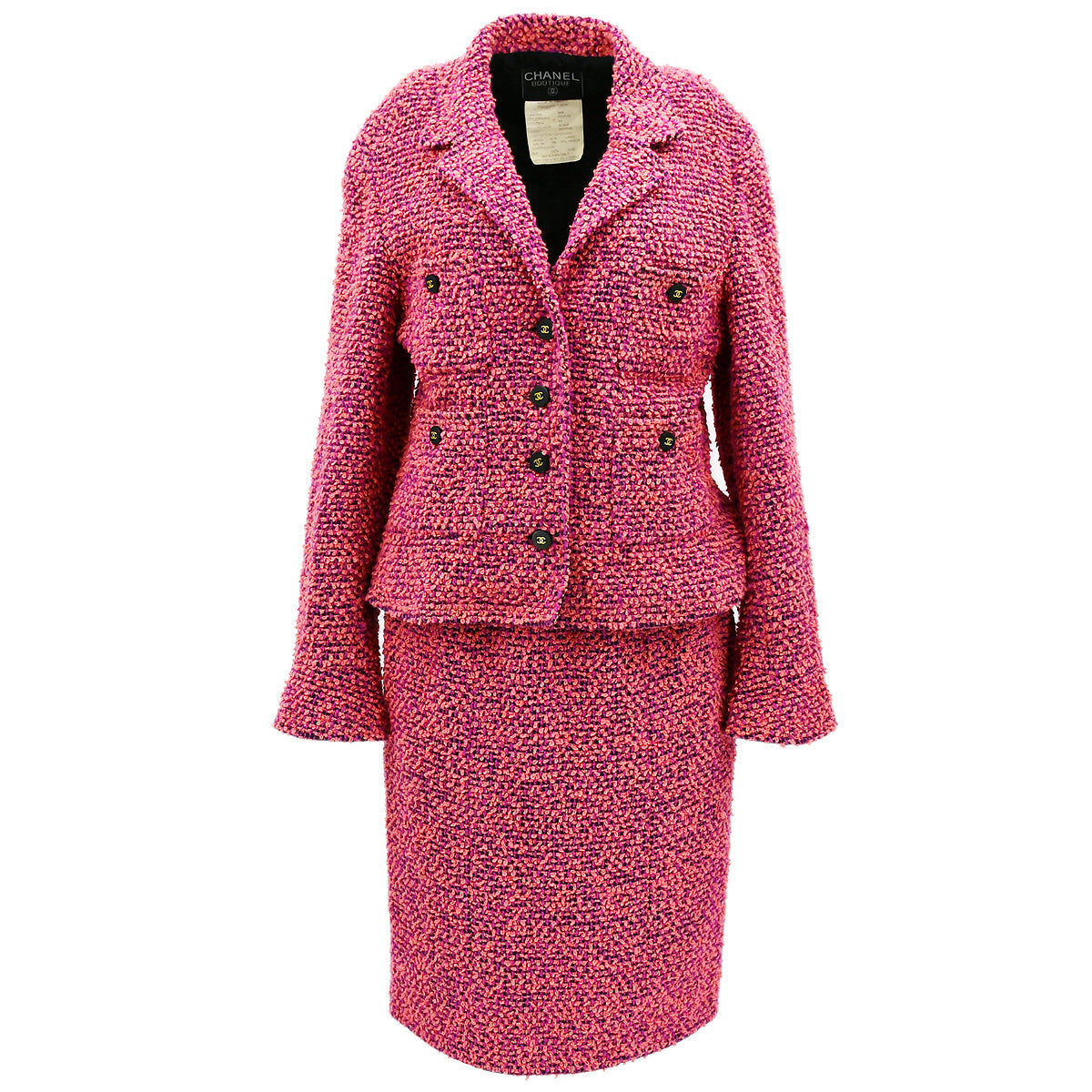 Chanel Setup Suit Jacket Skirt Pink 94A #44