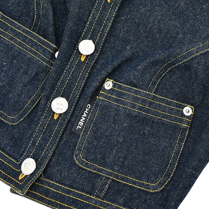 Chanel Sleeveless Vest Denim Jacket Indigo