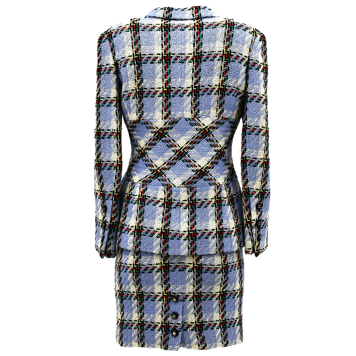 Chanel Setup Suit Jacket Skirt Light Blue 95P #40