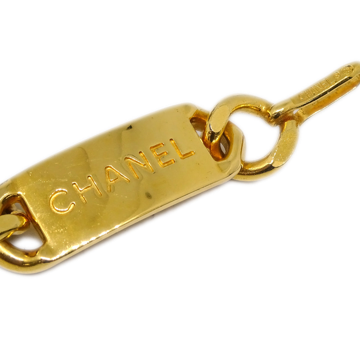 Chanel Gold Black Medallion Chain Belt Small Good