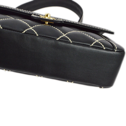 Chanel 2004-2005 Black Calfskin Wild Stitch Handbag