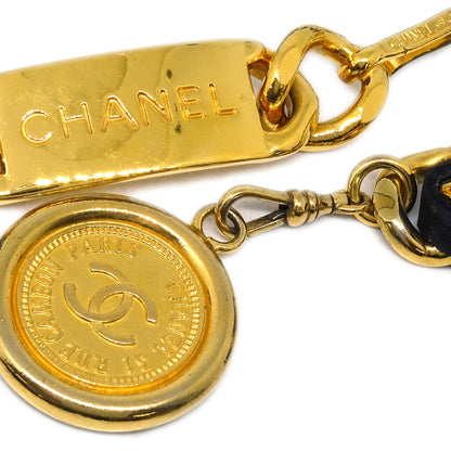 Chanel Gold Black Medallion Chain Belt Small Good