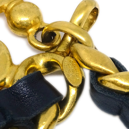 Chanel Chain Belt Gold Black 94P Small Good