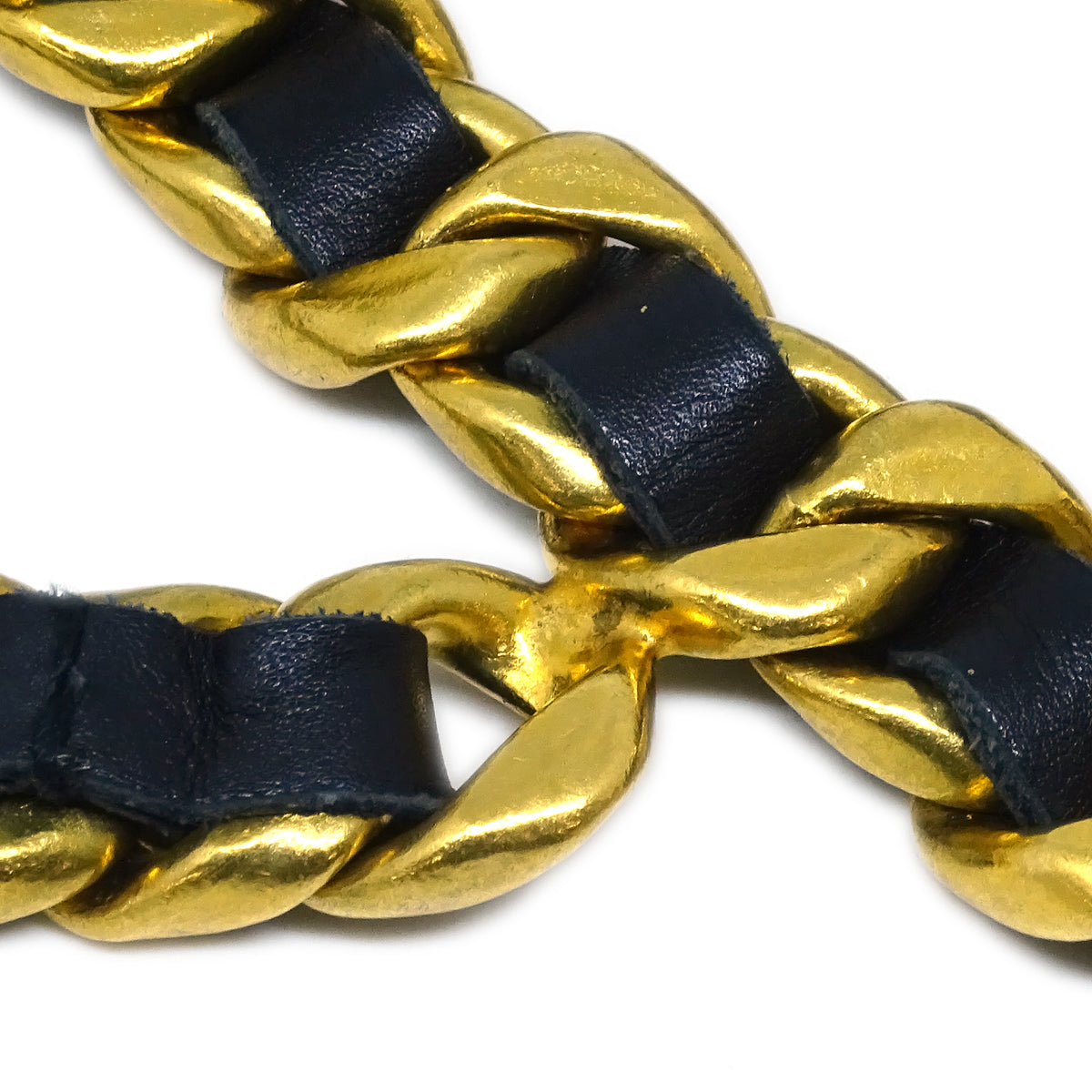 Chanel Chain Belt Gold Black 94P Small Good