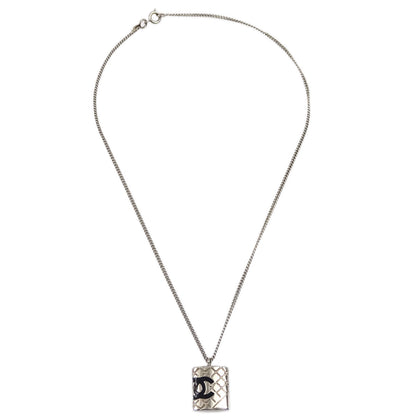 Chanel Cambon Ligne Chain Necklace Pendant Silver 05C