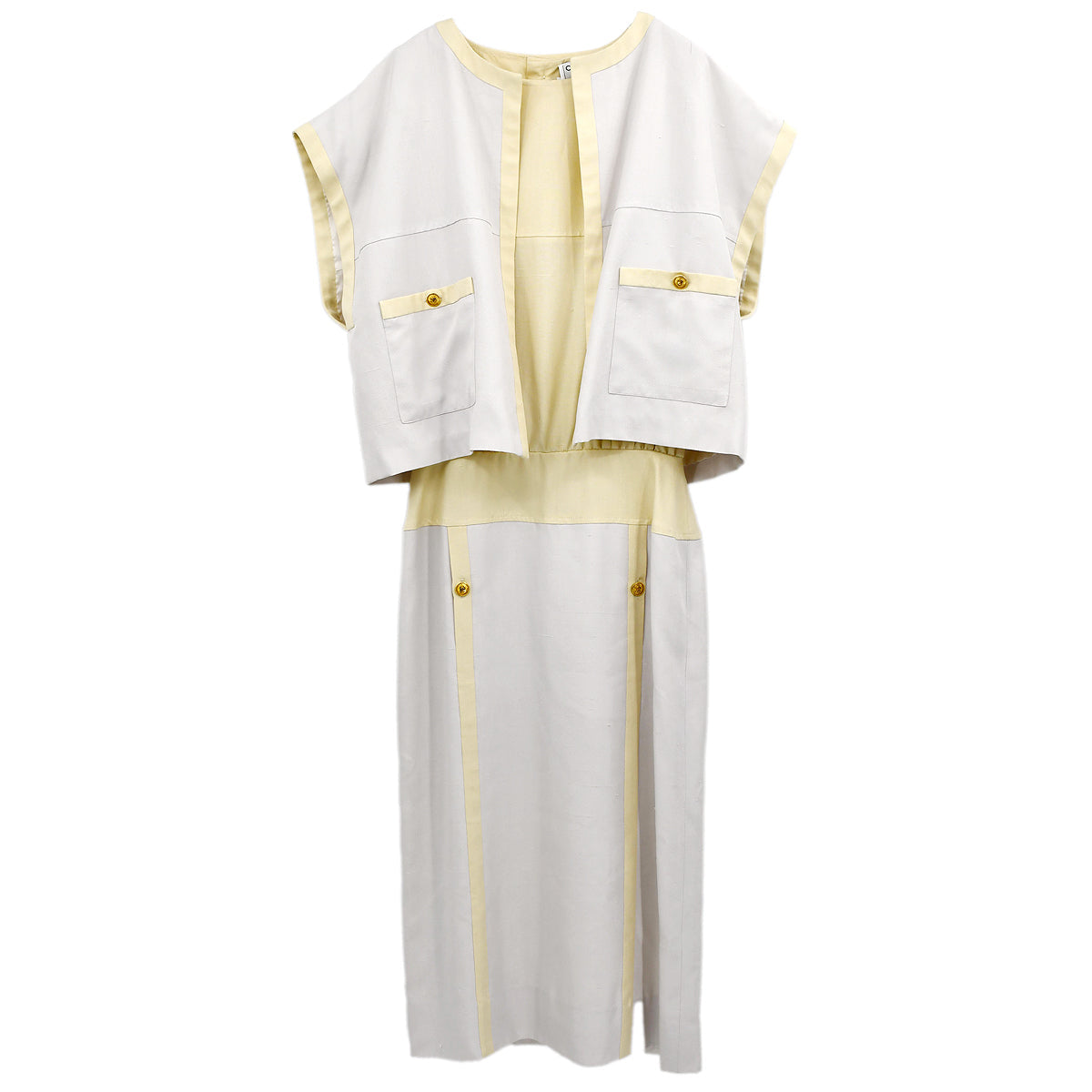 Chanel Setup Suit Jacket Dress Ivory 03 #38