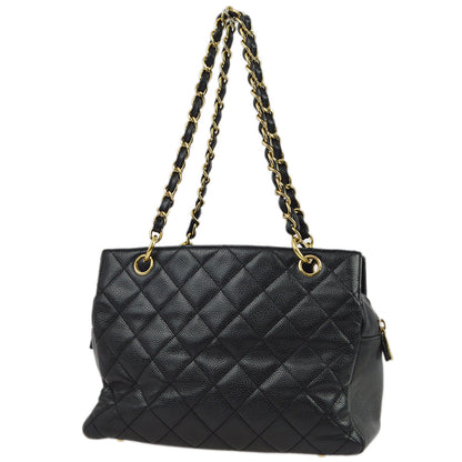 Chanel 2001-2003 Black Caviar Petite Timeless Tote PTT Chain Handbag