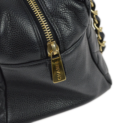 Chanel 2001-2003 Black Caviar Petite Timeless Tote PTT Chain Handbag