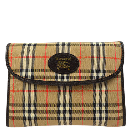 BURBERRYs Beige House Check Pouch Bag 172561