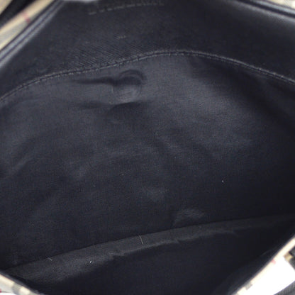 BURBERRY Beige Black  Check Handbag 173012