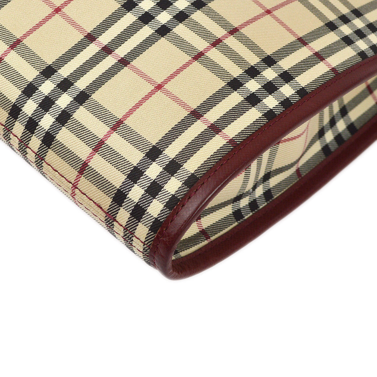 BURBERRY Beige Bordeaux  Check Shoulder Bag 173013